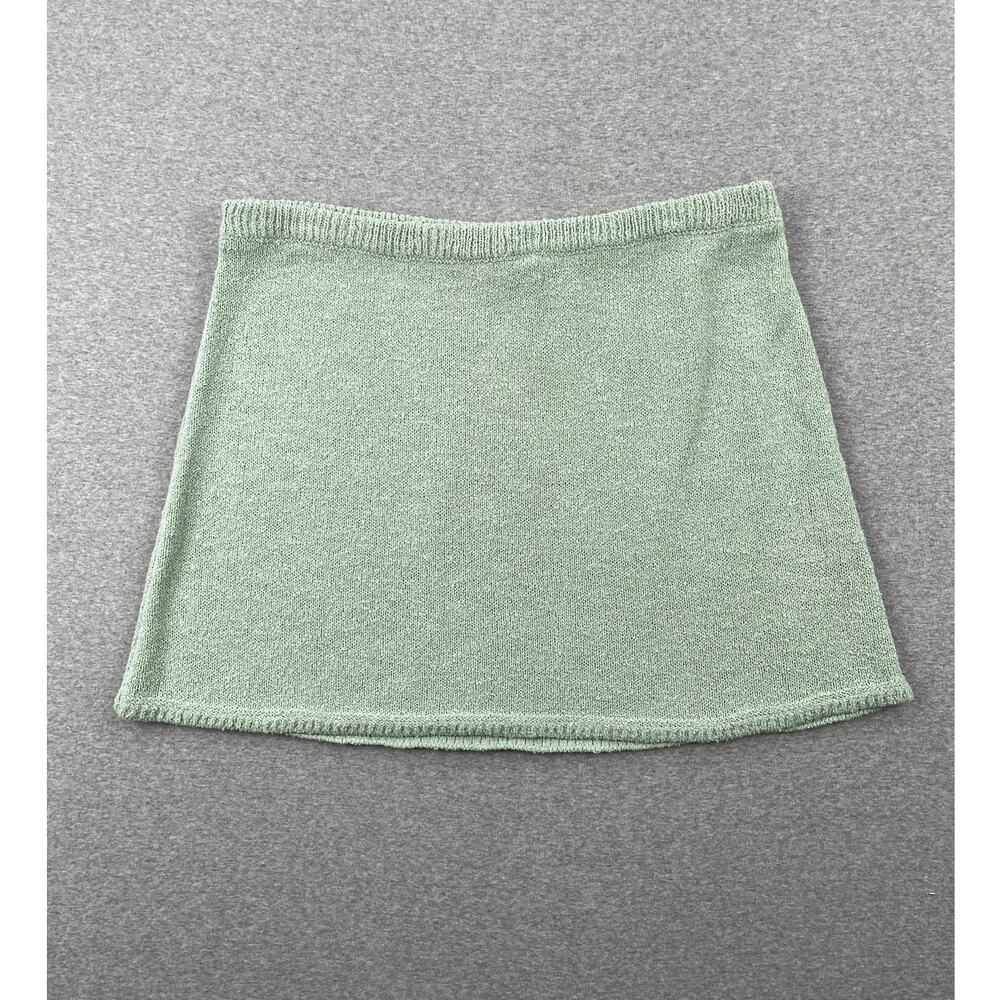 NWOT Free People Beach Knit Mini Skirt Womens XLSage Green Soft Pull-On Waist